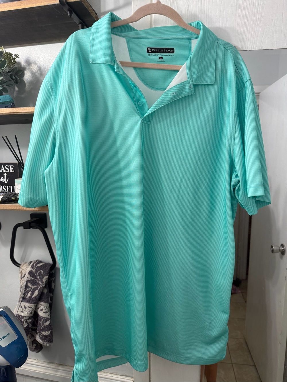 Pebble Beach Men's Aqua/Turquoise Performance Polo
